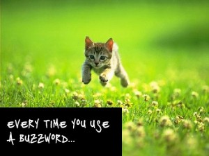Every time you use a buzzword God kills a kitten
